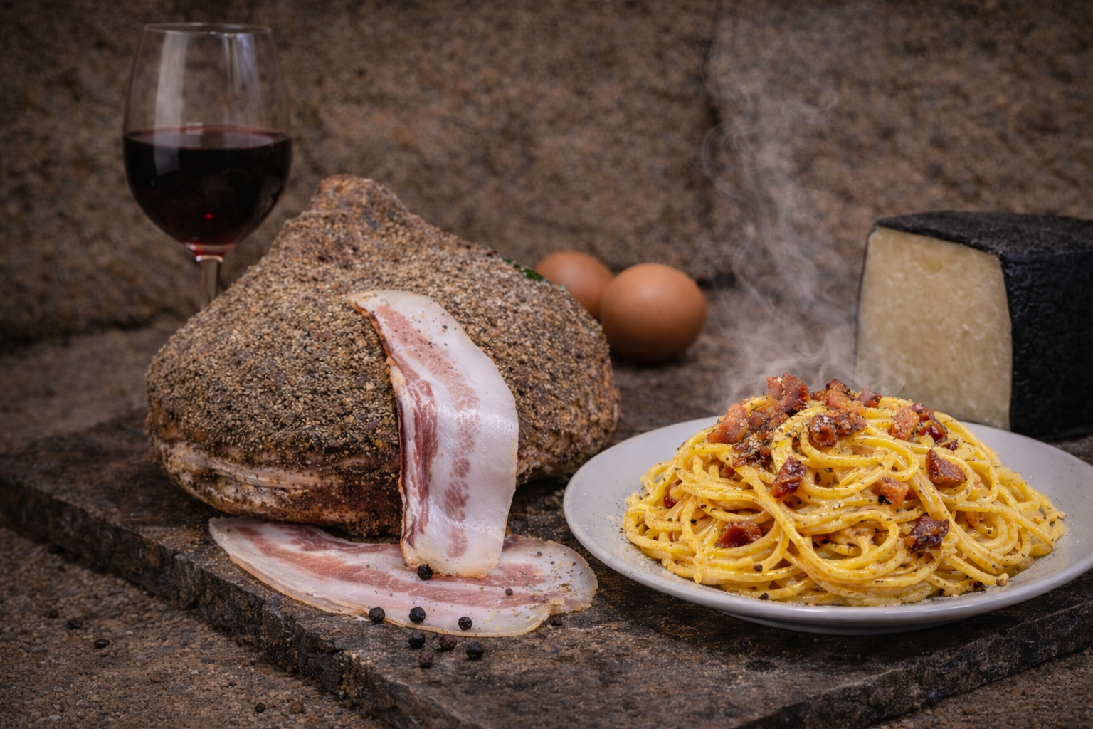 Guanciale Stagionato al Pepe ca. 300g/Stück